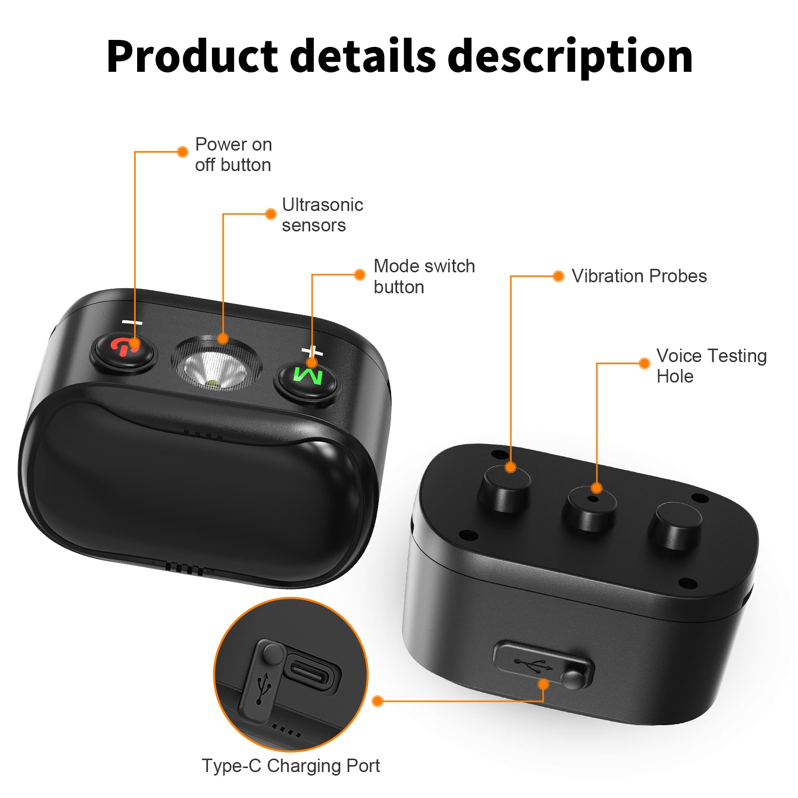 PcEoTllar Ultrasonic Dog Bark Collar, Rechargeable Anti Barking Collar with Beep, Vibration & Ultrasonic for Small Medium Large Dogs (Black)