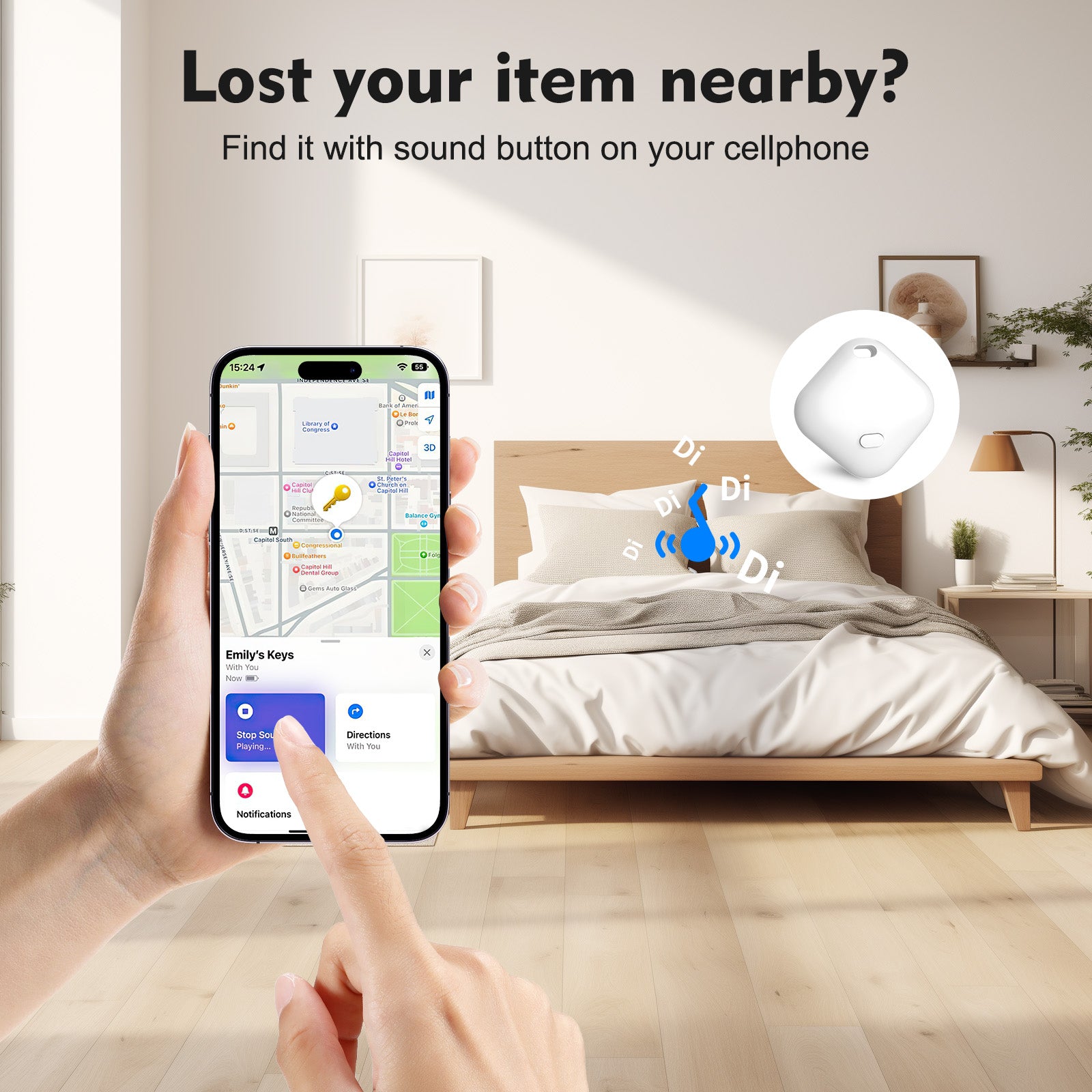 PcEoTllar Bluetooth Tracker, Keys Finder and Item Locator for Apple IOS Find My - 2 Pack - White