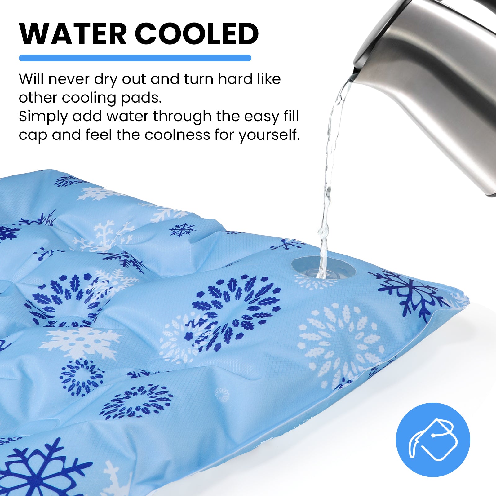 PcEoTllar Dog Cooling Mat, Ice Cooling Pad for Dogs and Cats, Water Injection Cooling Dog Bed Mats for Home, Travel and Crates - L
