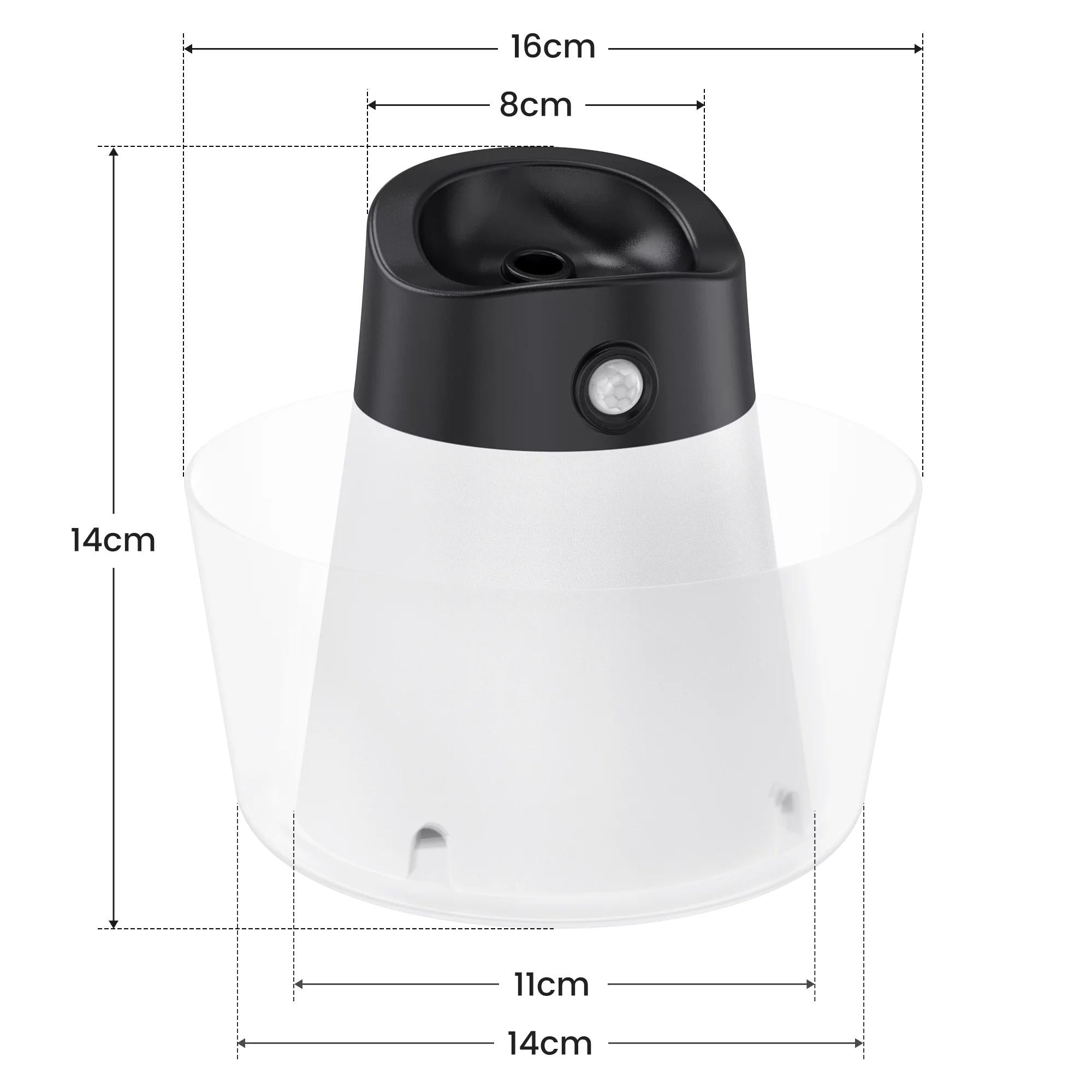 PcEoTllar Cat Water Fountain, Automatic Rechargeable Pet Water Dispenser for Cats and Dogs, Black
