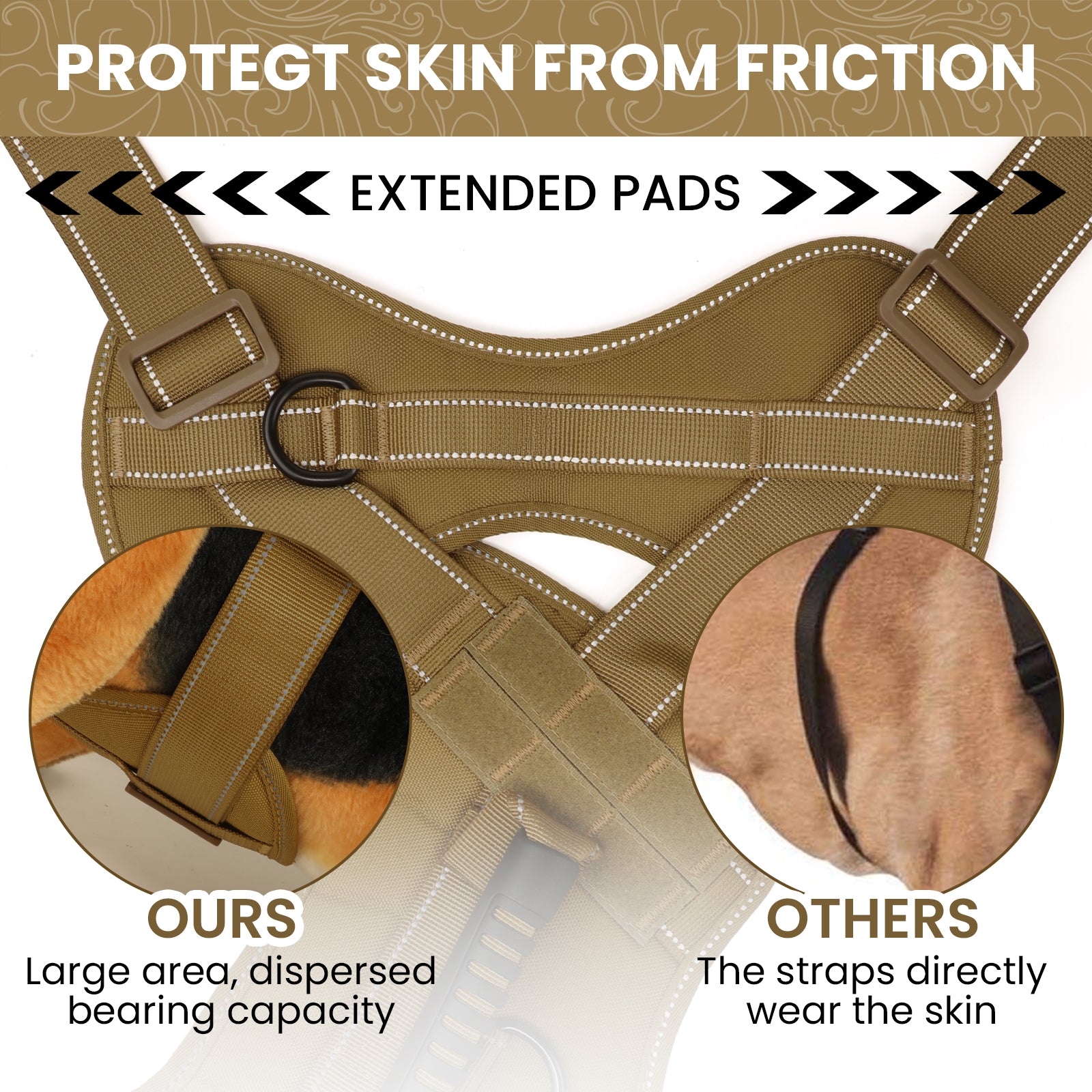 PcEoTllar No Pull Dog Harness for Small Dogs, Reflective Dog Vest Harness with Handle, Adjustable Easy on Dog Harness for Training Running Walking