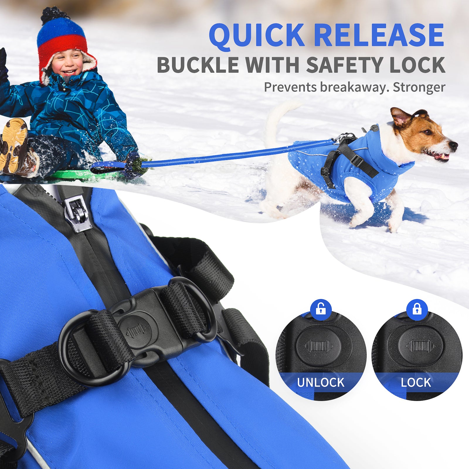 PcEoTllar Winter Dog Coat with Harness, Waterproof Reflective Dog Winter Jacket, Thick Fleece Snowsuit Christmas Vest for Small Dogs 8-11 lbs, Black