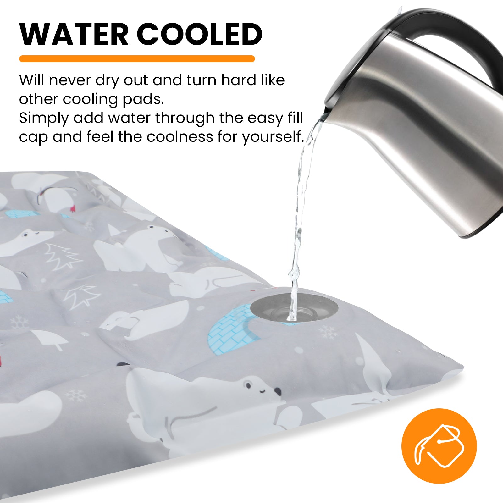 PcEoTllar Dog Cooling Mat, Ice Cooling Pad for Dogs and Cats, Water Injection Cooling Dog Bed Mats for Home, Travel and Crates - XL