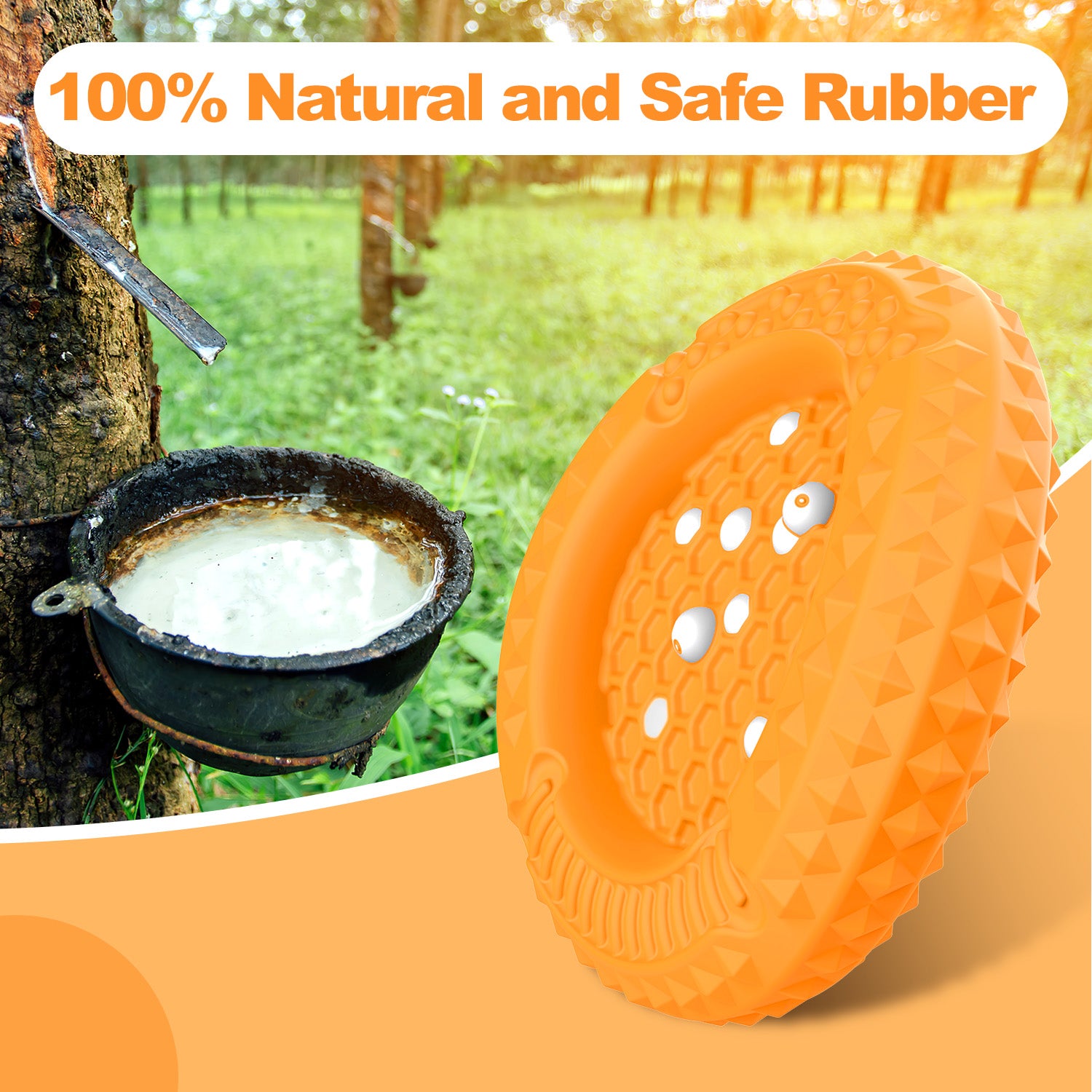 PcEoTllar Dog Toys for Aggressive Chewers, Natural Rubber Dog Chew Toys, Slow Feeder Dog Bowl,Yellow