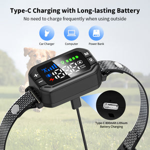 PcEoTllar GPS Wireless Dog Fence Collar, Electric Dog Fence with GPS, Beep/Vibration/Shock, Black