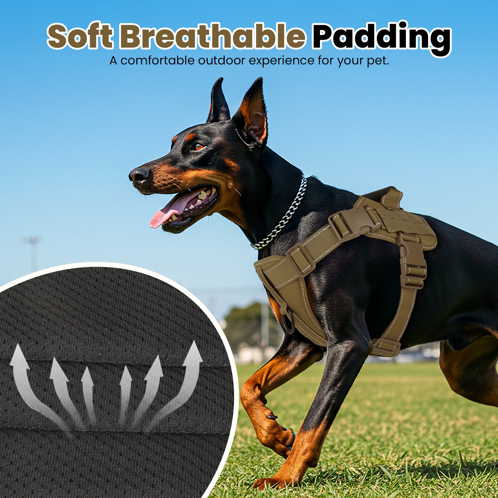 PcEoTllar No Pull Dog Harness for Small Dogs, Reflective Dog Vest Harness with Handle, Adjustable Easy on Dog Harness for Training Running Walking