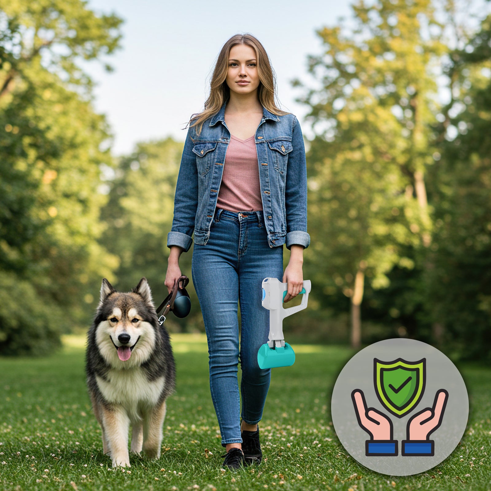 PcEoTllar Dog Pooper Scooper for Large Small Dogs, Dog Poop Waste Pick up Shovel, Includes Bag and Attachment Green