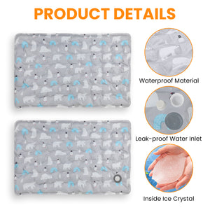 PcEoTllar Dog Cooling Mat, Ice Cooling Pad for Dogs and Cats, Water Injection Cooling Dog Bed Mats for Home, Travel and Crates - XL