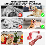 Load image into Gallery viewer, PcEoTllar Dog Toys for Aggressive Chewers, 1 Rubber &amp; 1 Nylon Dog Chew Bones, Large, Pink, 2 Pack

