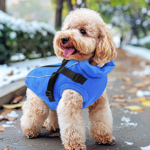 PcEoTllar Winter Dog Coat with Harness, Waterproof Reflective Dog Winter Jacket, Thick Fleece Snowsuit Christmas Vest for Small Dogs 8-11 lbs, Black