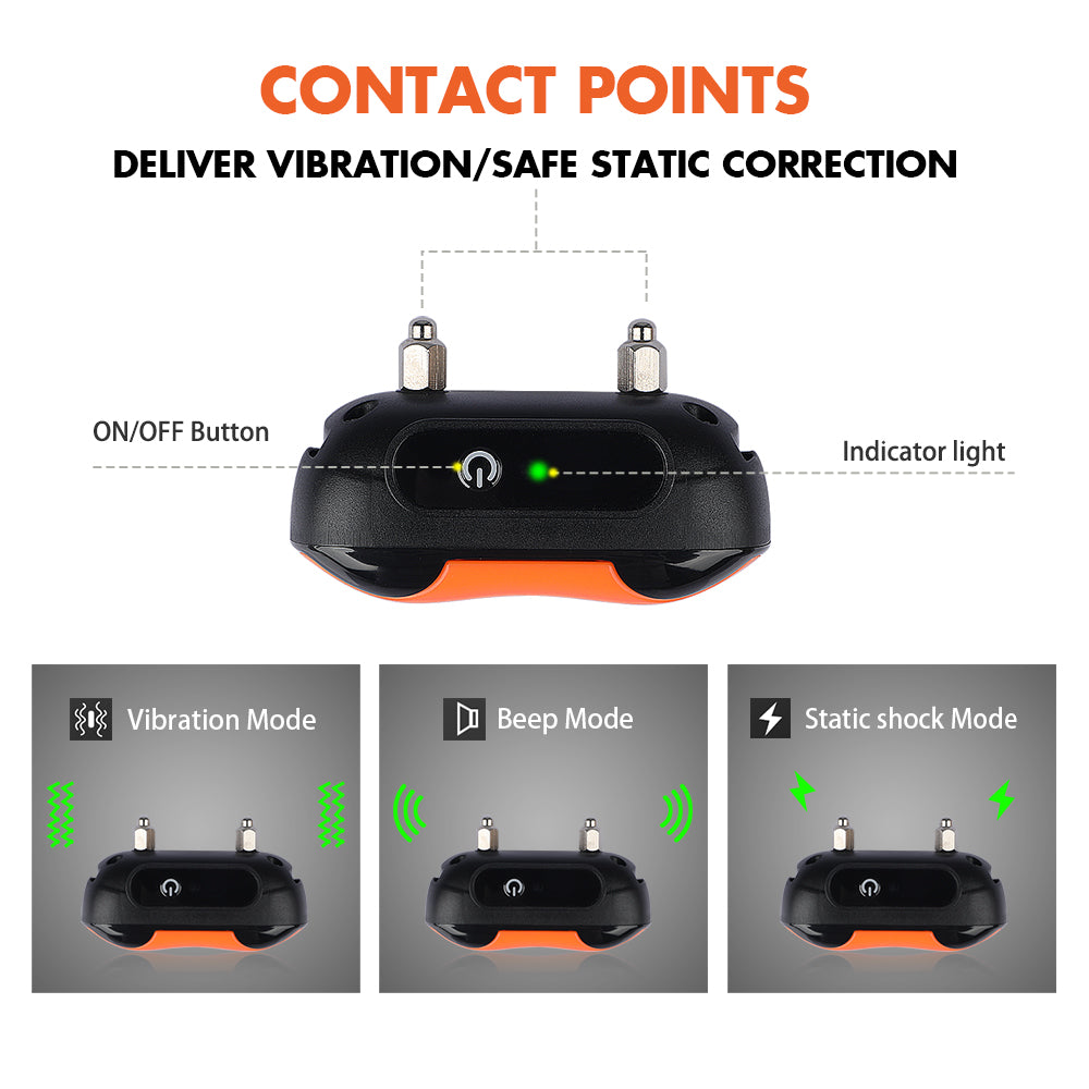 PcEoTllar Dog Training Collars for 2 Dogs, 2 Receivers Dog Shock Collar with Remote, 3 Training Modes Beep Vibration Shock for Small Medium Large Dogs