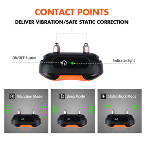 PcEoTllar Dog Training Collars for 2 Dogs, 2 Receivers Dog Shock Collar with Remote, 3 Training Modes Beep Vibration Shock for Small Medium Large Dogs