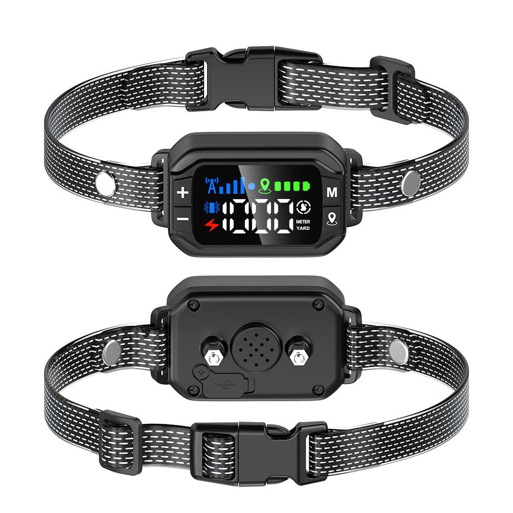PcEoTllar GPS Wireless Dog Fence Collar, Electric Dog Fence with GPS, Beep/Vibration/Shock, Black