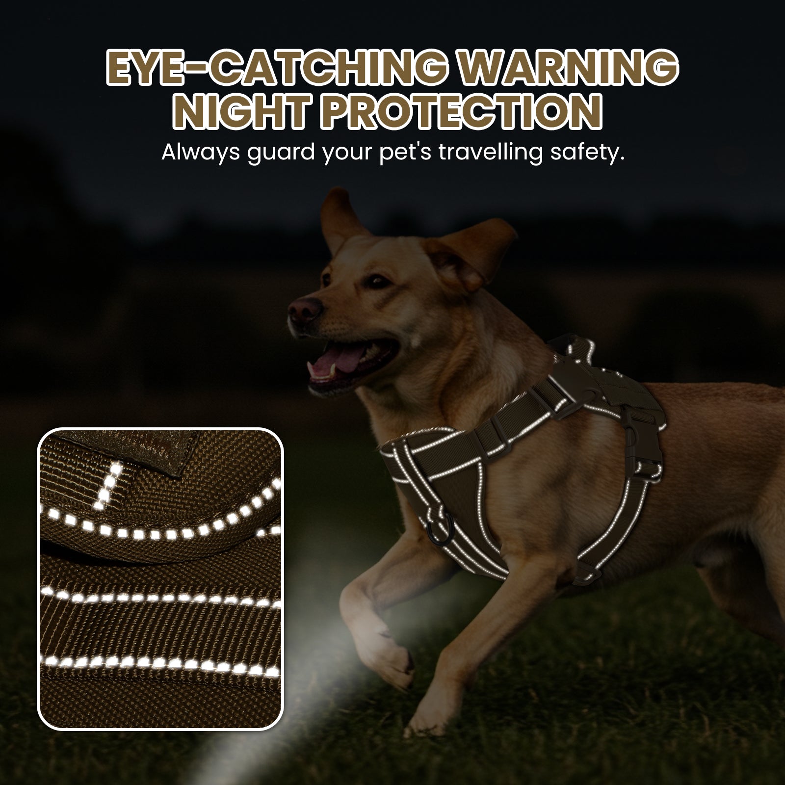 PcEoTllar No Pull Dog Harness for Small Dogs, Reflective Dog Vest Harness with Handle, Adjustable Easy on Dog Harness for Training Running Walking