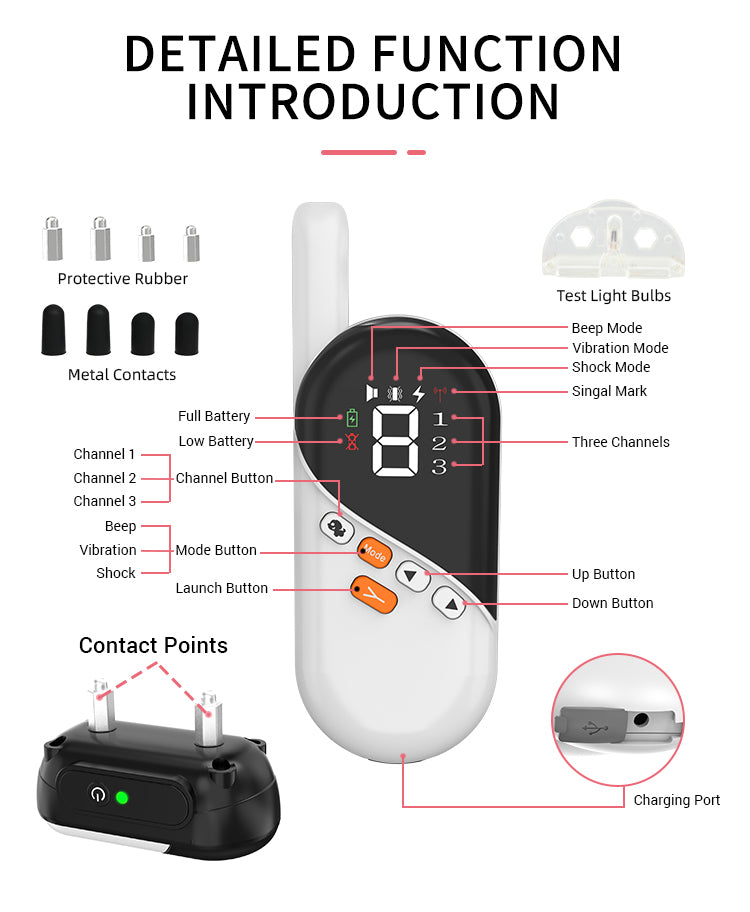 PcEoTllar Shock Collar for Small Dogs, Large Cat Training Collar, Rechargeable Dog Training Collar with Remote for Medium Dogs