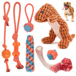 Load image into Gallery viewer, 7 Pack Dog Toys for Aggressive Chewers, Tough Indestructible Dog Chew Bone, Plush Dog Squeak Toy, Teething Dog Rope Toys, for Puppies Small Medium Dogs
