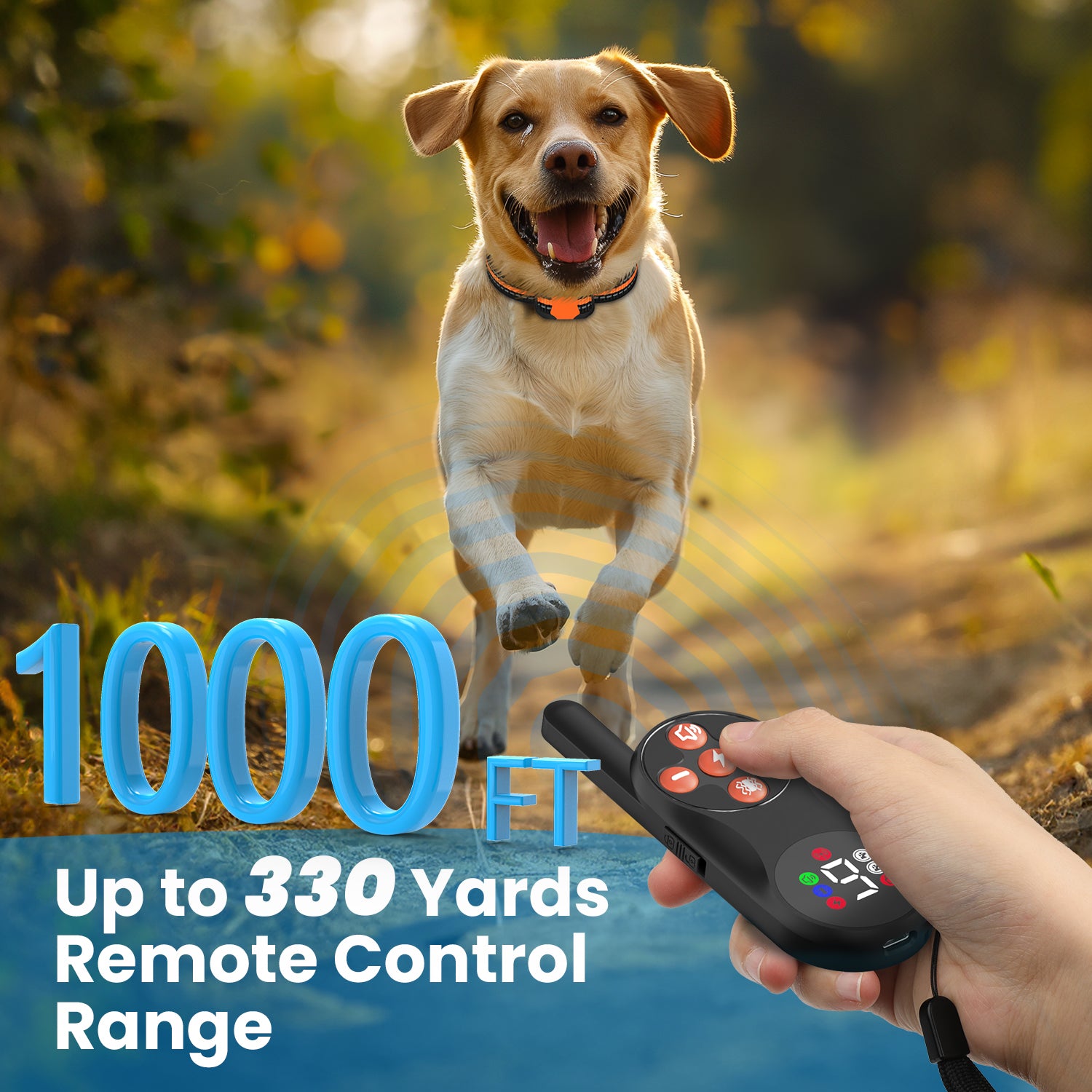 PcEoTllar Dog Training Collar with Remote, Dog Shock Collar, 3 Modes Beep Vibration Shock, Orange