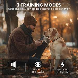 PcEoTllar Dog Training Collar with Remote, Dog Shock Collar, 3 Modes Beep Vibration Shock, Orange