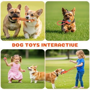 7 Pack Dog Chew Toys Puppy Toys, 3-Ring Tuff Tug Dog Toy, Plush Dog Squeak Toy, Teething Dog Rope Toys, for Puppies Small Medium Dogs