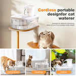 Load image into Gallery viewer, PcEoTllar Cat Water Fountain Battery Operated, 84OZ/2.5L Wireless Pet Water Fountain for Cats, Cat Fountain with Motion Sensor, Ultra Quiet Pump, White
