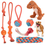 Load image into Gallery viewer, 7 Pack Dog Toys for Aggressive Chewers, Tough Indestructible Dog Chew Bone, Plush Dog Squeak Toy, Teething Dog Rope Toys, for Puppies Small Medium Dogs
