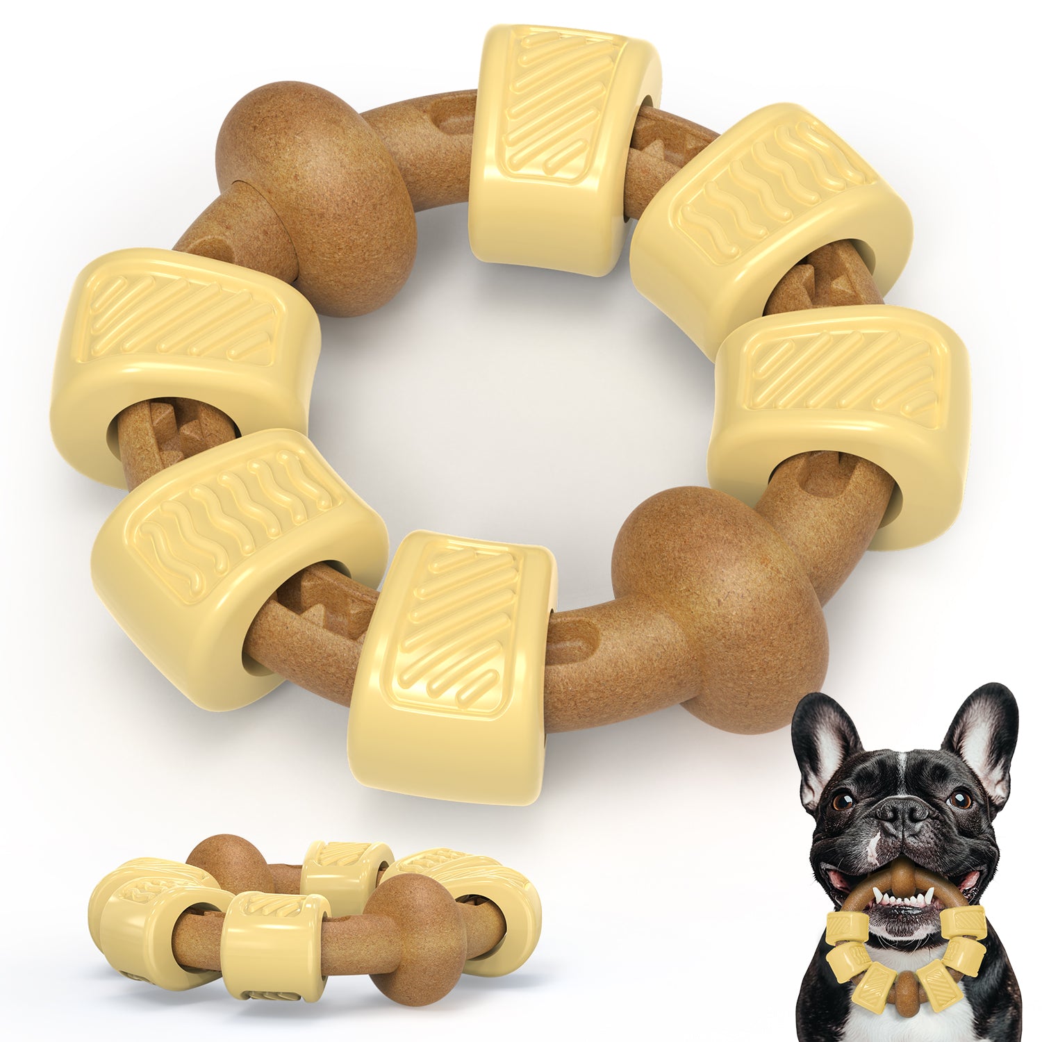 PcEoTllar Dog Chew Toy for Aggressive Chewers, Interactive Ring Dog Toys for Chewing Teething, Blue