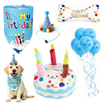 Load image into Gallery viewer, PcEoTllar Dog Birthday Toy Set, Plush Dog Squeaky Toys, Birthday Cake Toys, Bandana &amp; Hat, Paw Print Balloons
