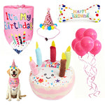 Load image into Gallery viewer, PcEoTllar Dog Birthday Toy Set, Plush Dog Squeaky Toys, Birthday Cake Toys, Bandana &amp; Hat, Paw Print Balloons
