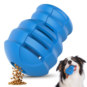 PcEoTllar Dog Chew Toys for Aggressive Chewers, Beef-Flavored Rubber Treat Dispensing Puzzle Toy for Medium & Large Dogs, Blue