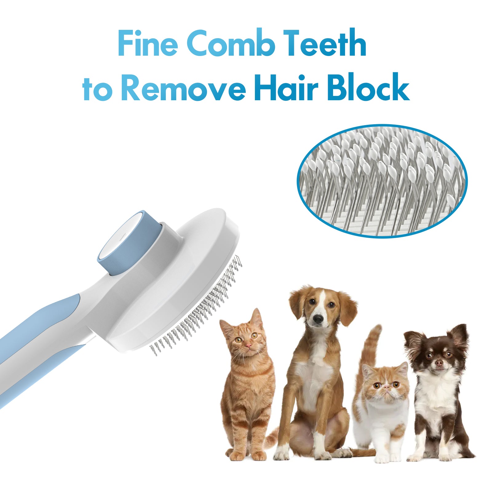 Dog Brush for Shedding, Self-Cleaning Slicker Brush for Dogs & Cats, Pet Grooming Tool for Long Haired & Short Haired Breeds