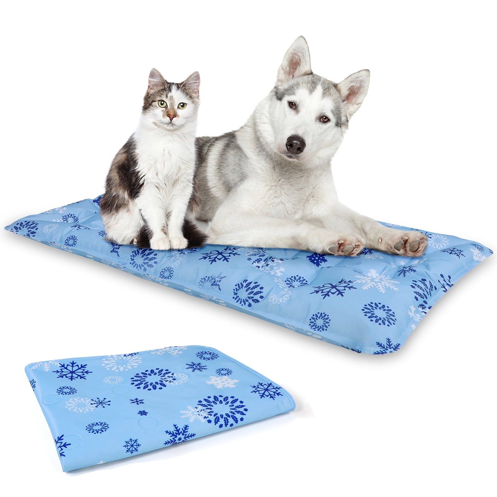 PcEoTllar Dog Cooling Mat, Ice Cooling Pad for Dogs and Cats, Water Injection Cooling Dog Bed Mats for Home, Travel and Crates - L