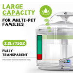 Load image into Gallery viewer, PcEoTllar Cat Water Fountain, 75oz/2.2L Automatic Pet Fountain Dispenser, Smart Pump with LED Light, White
