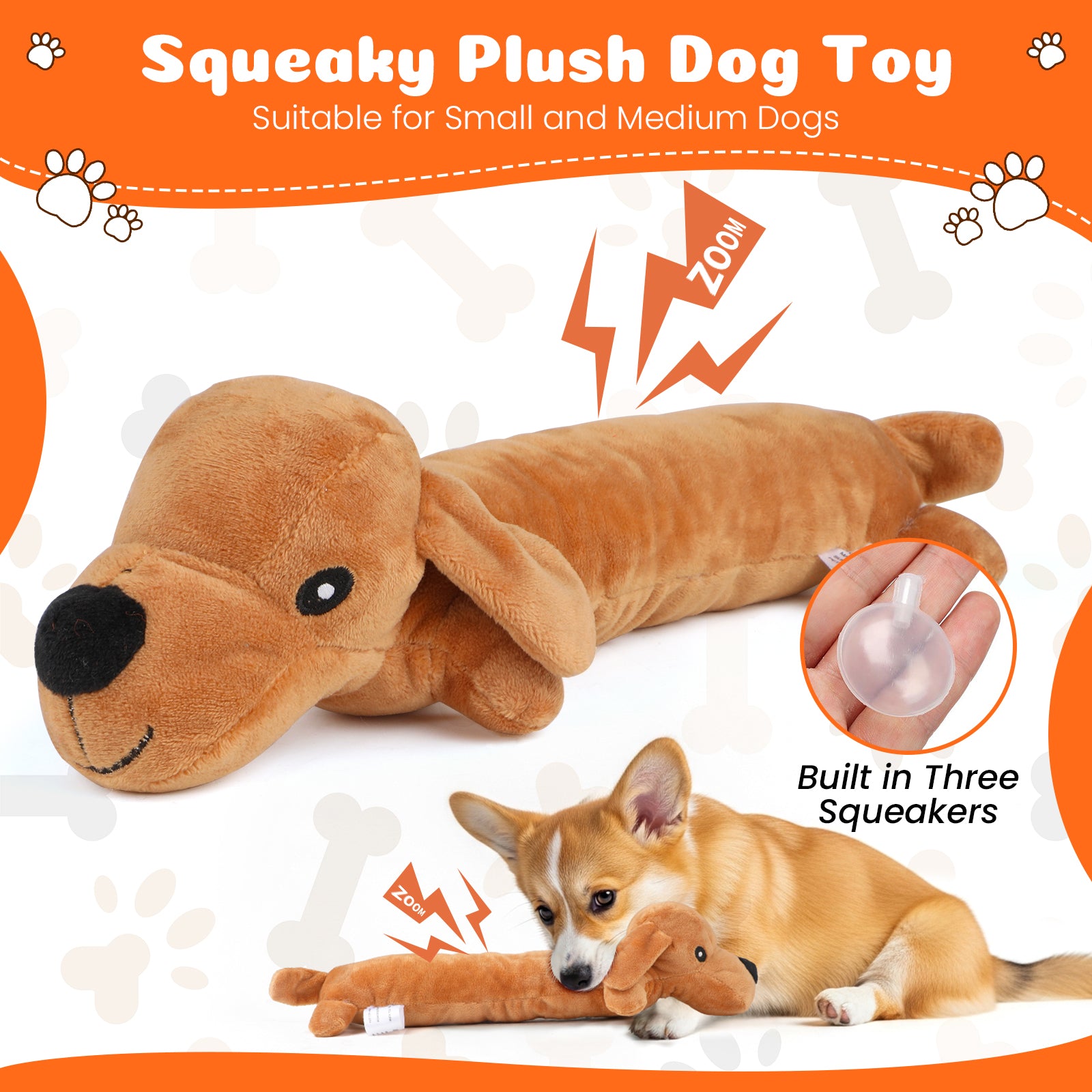 7 Pack Dog Chew Toys Puppy Toys, 3-Ring Tuff Tug Dog Toy, Plush Dog Squeak Toy, Teething Dog Rope Toys, for Puppies Small Medium Dogs
