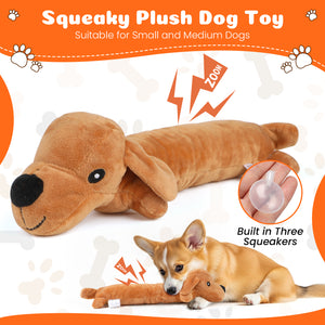 7 Pack Dog Chew Toys Puppy Toys, 3-Ring Tuff Tug Dog Toy, Plush Dog Squeak Toy, Teething Dog Rope Toys, for Puppies Small Medium Dogs