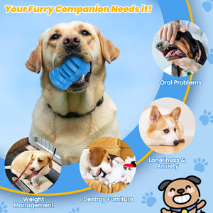 PcEoTllar Dog Chew Toys for Aggressive Chewers, Beef-Flavored Rubber Treat Dispensing Puzzle Toy for Medium & Large Dogs, Blue
