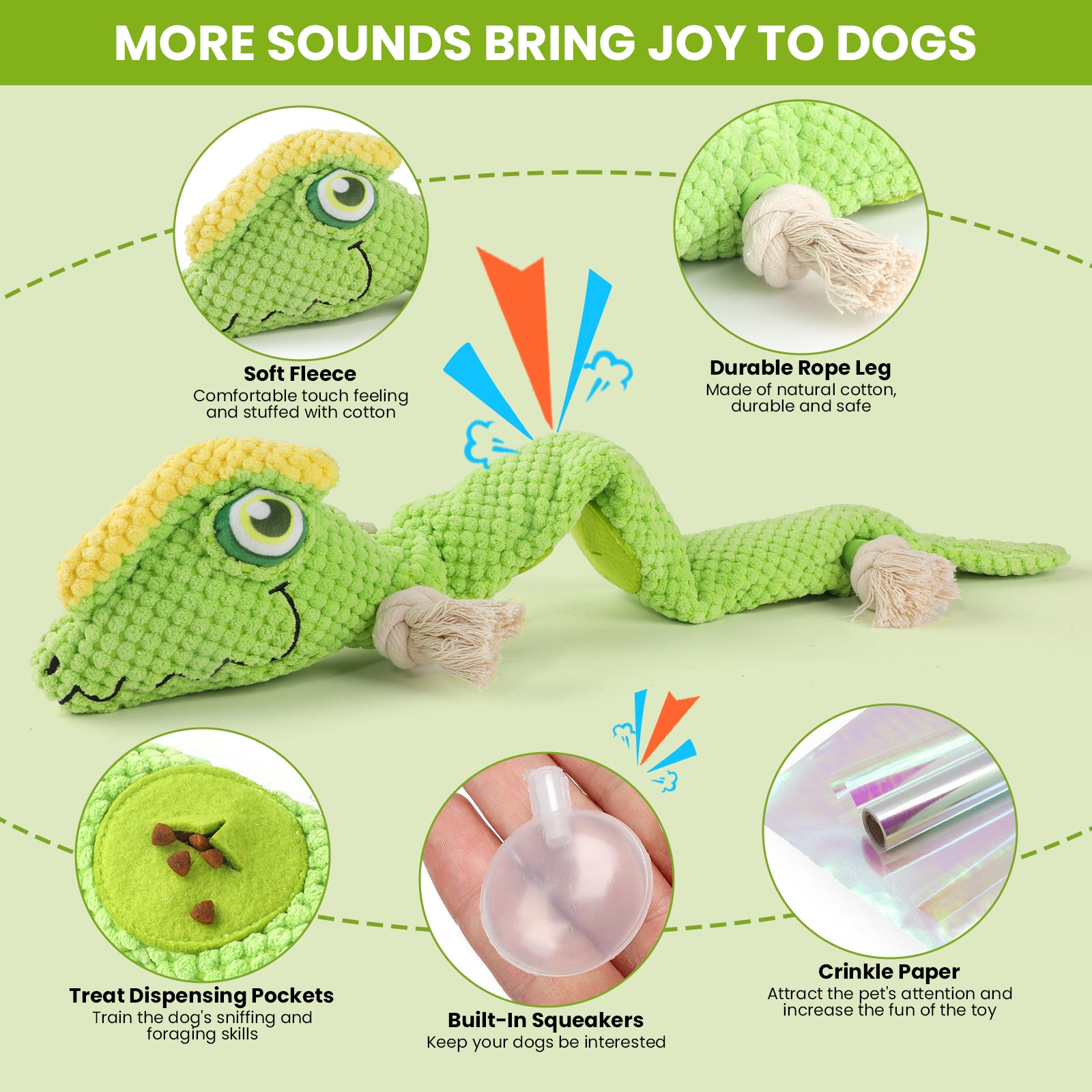 PcEoTllar Squeak Dog Puzzle Toys IQ Training, Snuffle Toys Foraging Instinct Tug of War Puppy Toys