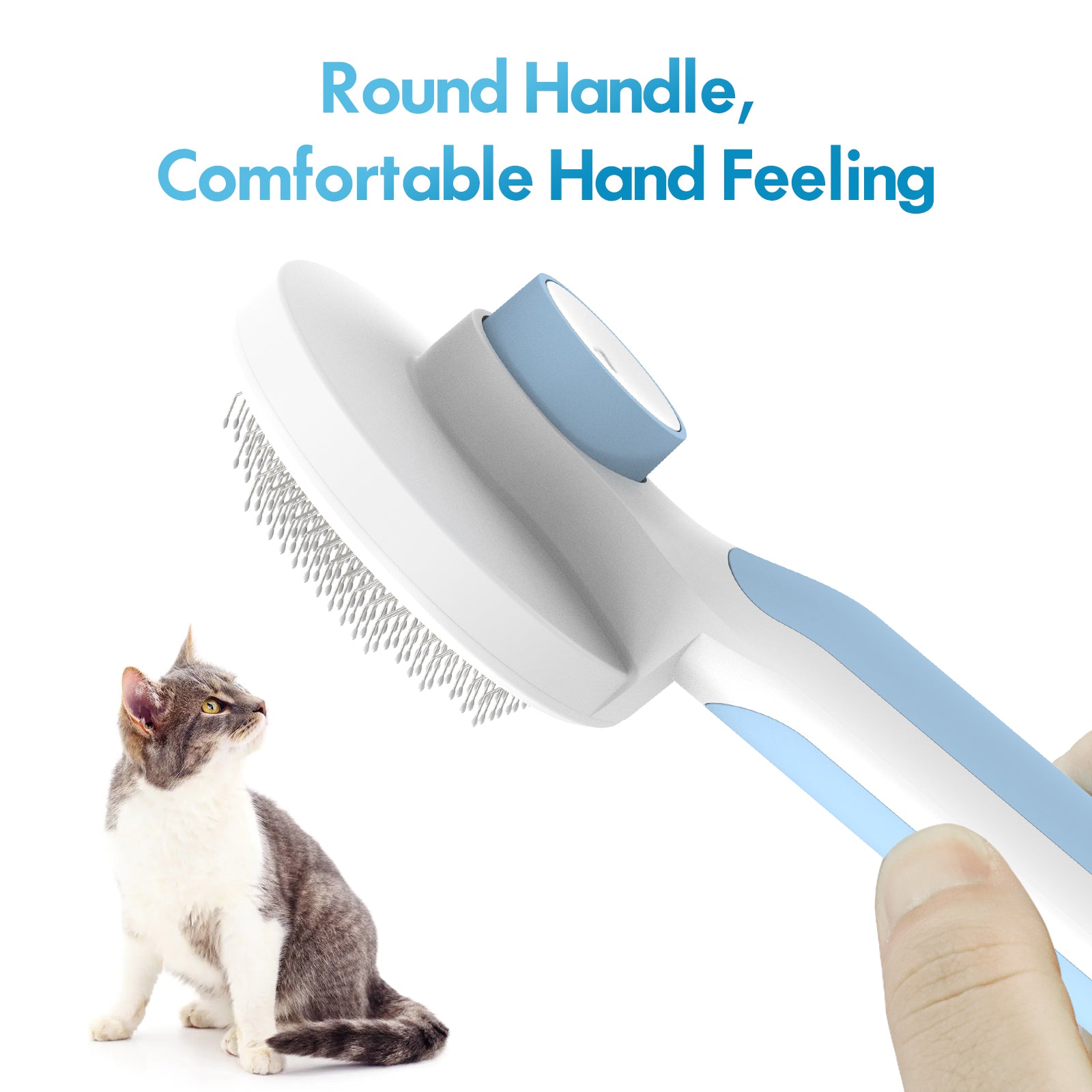 Dog Brush for Shedding, Self-Cleaning Slicker Brush for Dogs & Cats, Pet Grooming Tool for Long Haired & Short Haired Breeds
