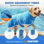 Load image into Gallery viewer, PcEoTllar Dog Bathrobe, Microfiber Dog Drying Coat, Super Absorbent Dog Towel Robe for Small Medium Large Dogs, Quick Dry Dog Bath Towel for After Bath, Swimming &amp; Rainy Days
