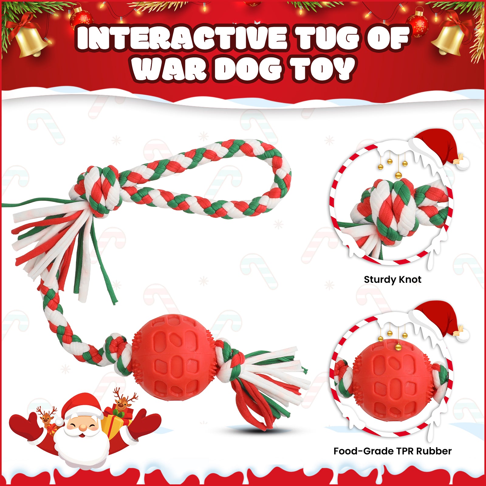 10 pack Dog Toys for Aggressive Chewers, PcEoTllar Squeaky Plush Dog Rope Toys, Puppy Chew Toys, Xmas Pet Gifts for Small Medium Large Dogs
