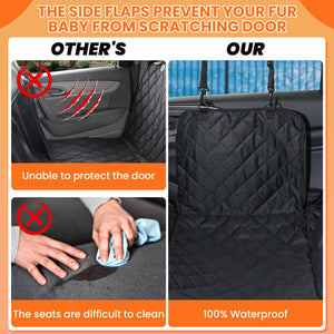 PcEoTllar Dog Car Seat Cover for Back Seat, Waterproof Pet Seat Cover Protector with Mesh Window, Nonslip Dog Hammock for Cars, Trucks, SUVs, Jeeps, Black