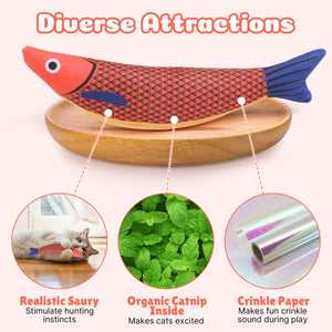 PcEoTllar Cat Toys Interactive for Indoor Cats, 13 Pcs Durable Fishing Pole Cats Feathers Toys, Cat Toys Saury Fish, Enhanced Suction Cup Cats Wand Toy, Door Hanging Cat String Toys for Indoor Kitten
