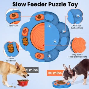 PcEoTllar Dog Puzzle Toys, Silicone Slow Feeder Dog Bowls, Dog Food Treat Feeding Toys for IQ Training, Dog Entertainment Toys for All Breeds