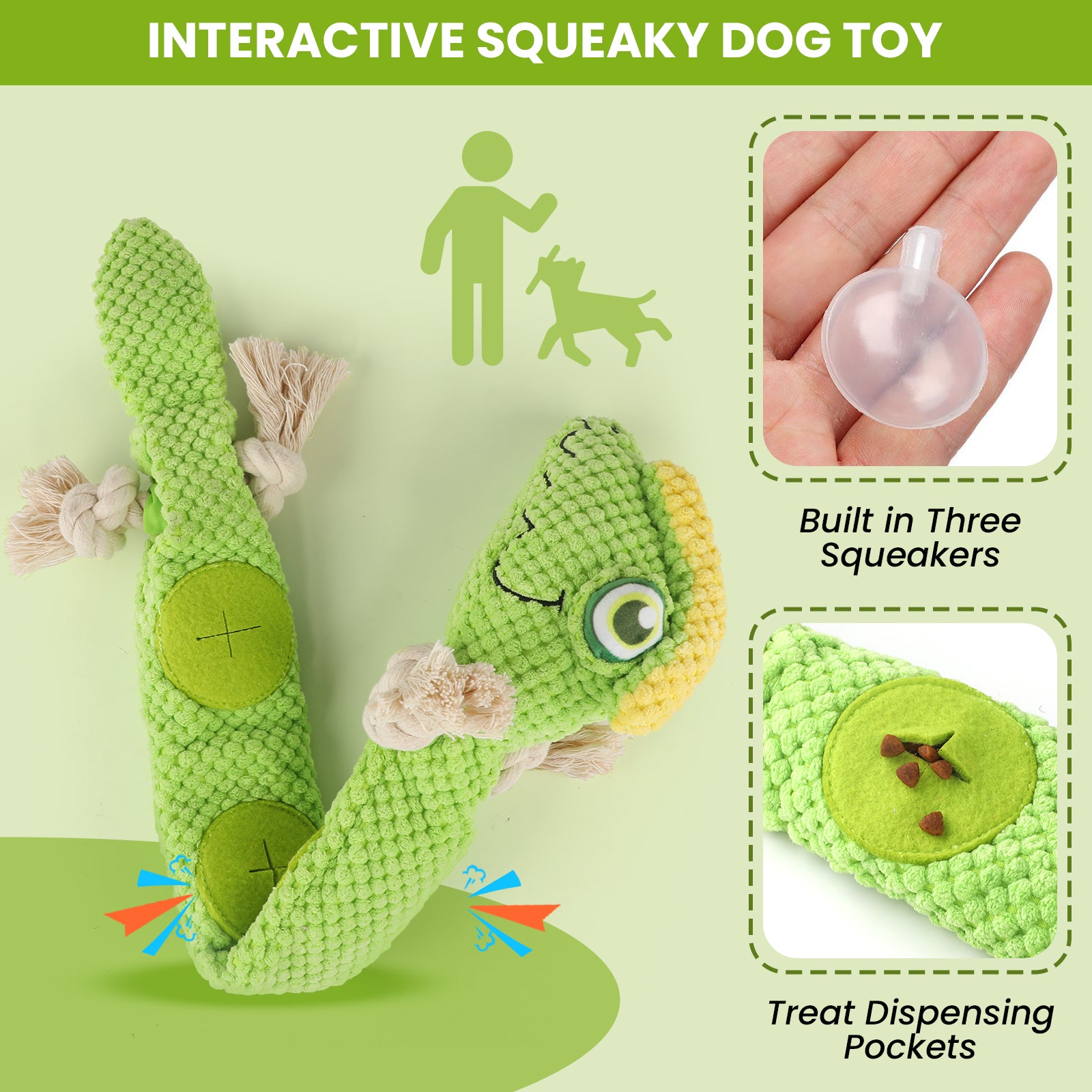 PcEoTllar Squeak Dog Puzzle Toys IQ Training, Snuffle Toys Foraging Instinct Tug of War Puppy Toys