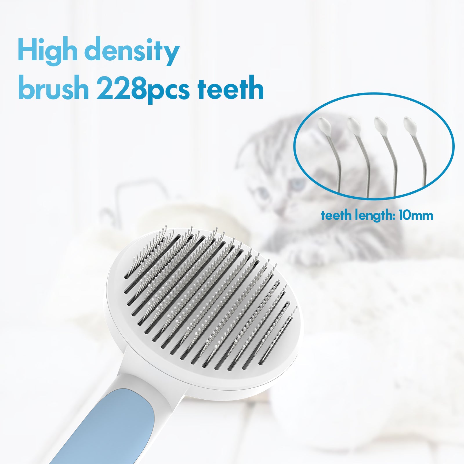 Dog Brush for Shedding, Self-Cleaning Slicker Brush for Dogs & Cats, Pet Grooming Tool for Long Haired & Short Haired Breeds