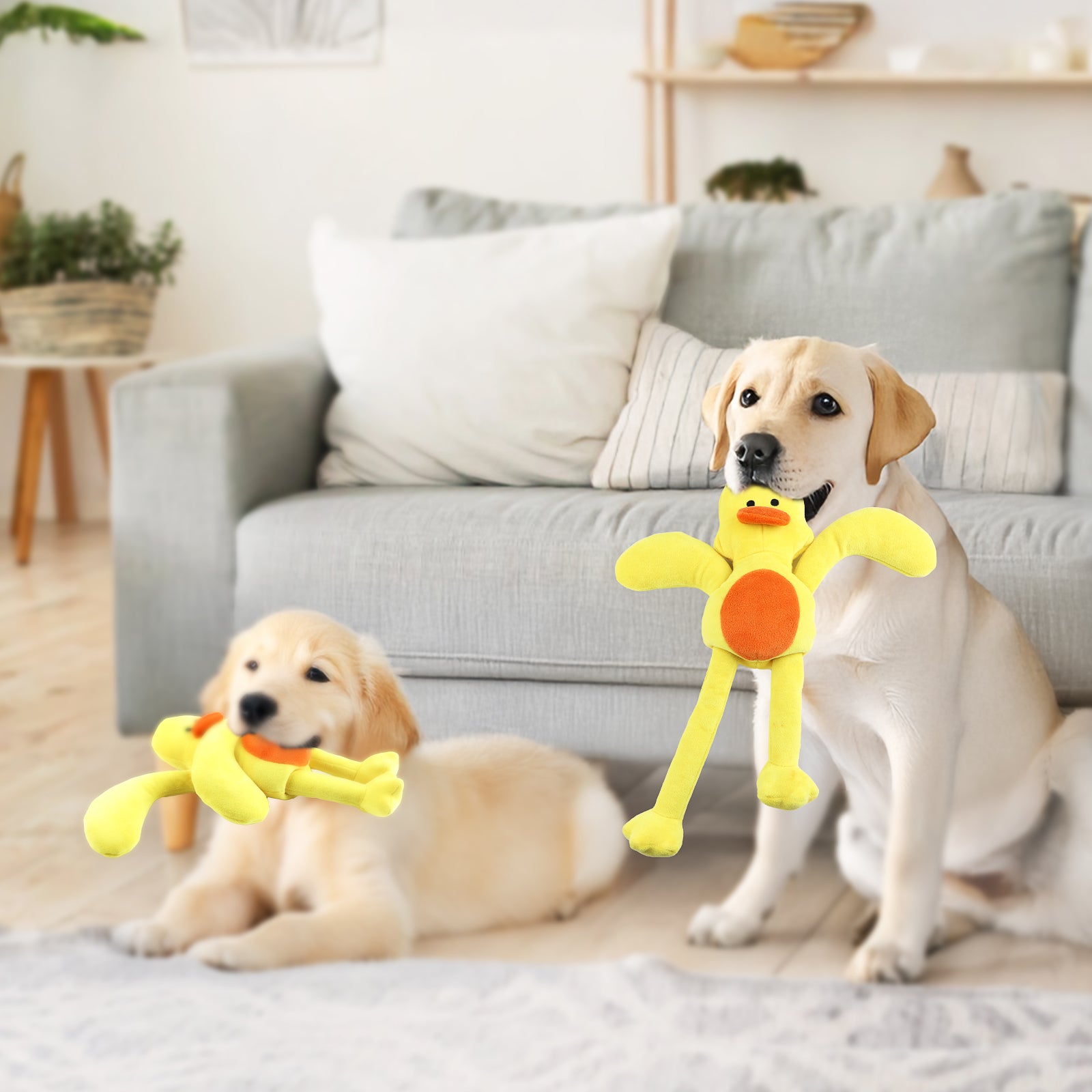 PcEoTllar Dog Plush Toy for Aggressive Chewers, Indestructible Squeaky Dog Toys, Stuffed Animals Toys, Durable Chewing Toys