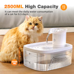 Load image into Gallery viewer, PcEoTllar Cat Water Fountain Battery Operated, 84OZ/2.5L Wireless Pet Water Fountain for Cats, Cat Fountain with Motion Sensor, Ultra Quiet Pump, White
