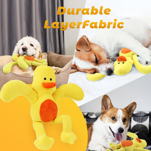 PcEoTllar Dog Plush Toy for Aggressive Chewers, Indestructible Squeaky Dog Toys, Stuffed Animals Toys, Durable Chewing Toys
