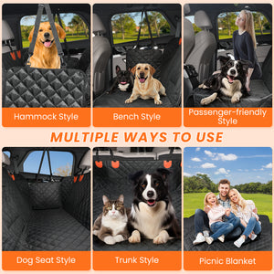 PcEoTllar Dog Car Seat Cover for Back Seat, Waterproof Seat Cover Hammock 600D Heavy Duty Nonslip Soft Back Seat Covers for Cars Trucks and SUVs