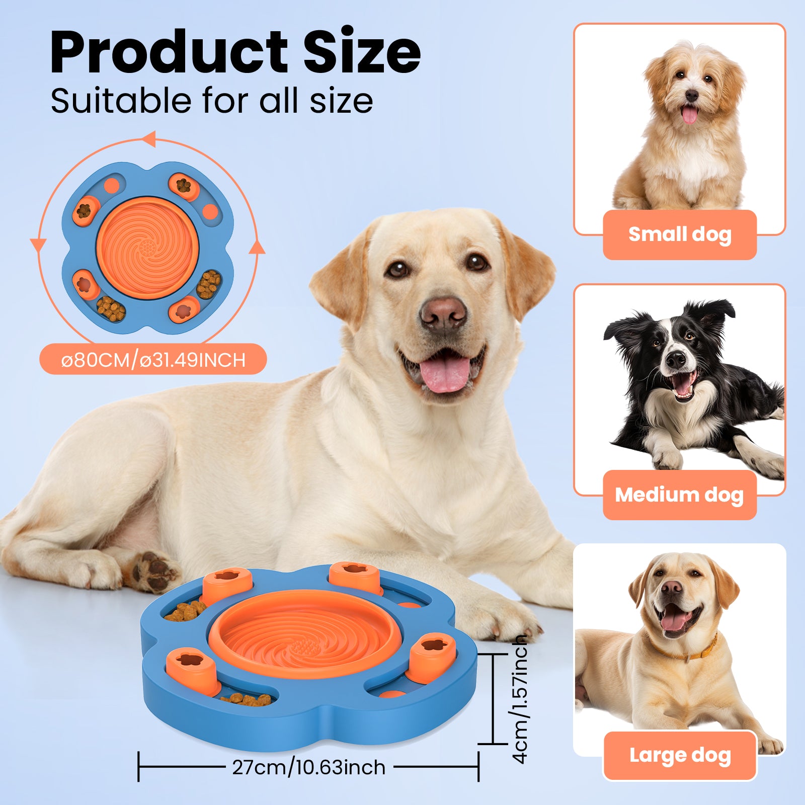 PcEoTllar Dog Puzzle Toys, Silicone Slow Feeder Dog Bowls, Dog Food Treat Feeding Toys for IQ Training, Dog Entertainment Toys for All Breeds