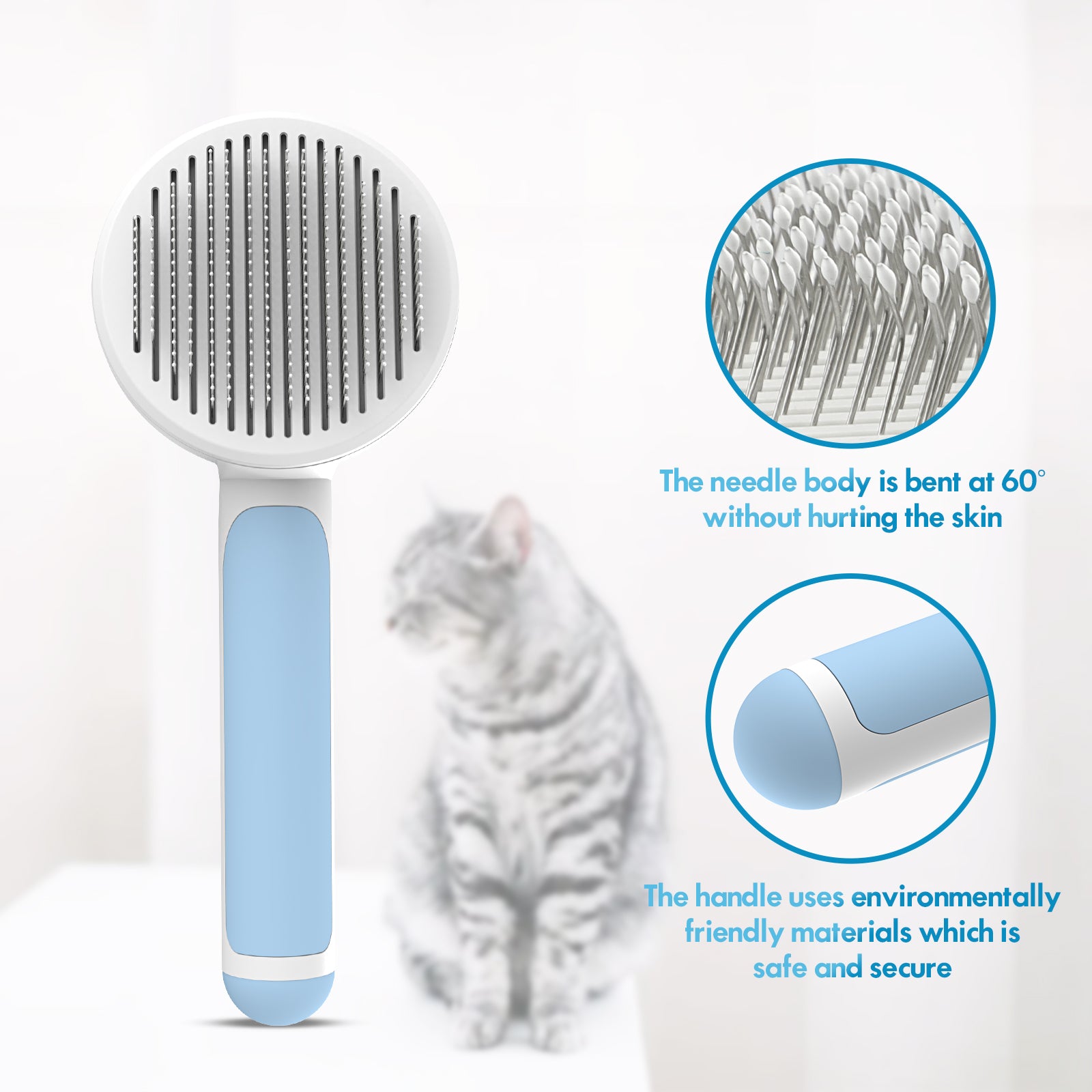 Dog Brush for Shedding, Self-Cleaning Slicker Brush for Dogs & Cats, Pet Grooming Tool for Long Haired & Short Haired Breeds